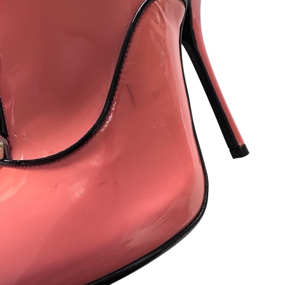 Gucci Archival Newton Patent Leather Peep Toe Platform Heels – Coral - Picture 6 of 8